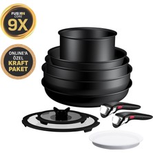 Tefal Ingenio Explore Fusion Core 9X Büyük Set Titanyum Kaplama 20x22x24 cm 10 Parça Siyah