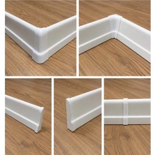 Kms Home 8 cm Beyaz Süpürgelik Bağlantı Aparatları Plastik 23 Parça
