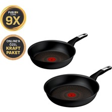 Tefal Explore Fusion Core 9X Titanyum Kaplamalı Düz Tava Seti 24/28 cm Yapışmaz Taban
