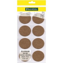 CATEKSSS Pacific Yuvarlak Yapışkanlı Sandalye Koltuk Mobilya Ayak Keçesi Felt 50 mm Kahve - 42’li Paket