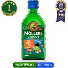 Möller's Omega 3 Tutti Frutti 250 ml; saf morina balığı yağı, IFOS Onaylı,DHA, EPA, A D E vitamini. Çocuklar ve yetişkinler için doğal omega-3 takviyesi