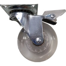 CATEKSSS 75X25 Şeffaf Tablalı Frenli Teker - 12’li Paket