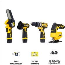 Dörtlü Set Dw (Mini Testere+ Avuç Taşlama+Akülü Vidalama+Dekupaj )(BT0204)