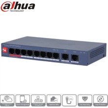 Dahua CS4010-8ET2GT-110 8 Port, Megabit, Poe 110W, 2 Port Uplink, Cloud Yönetilebilir, Switch