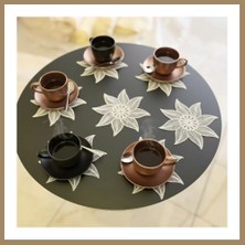 Bezos 6 Lı Dantel Kahve Sunumluğu 15X15 cm Asorti Desenli Modern Sunum Aksesuarı 22