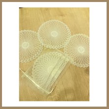 Bezos 6 Lı Dantel Kahve Sunumluğu 15X15 cm Asorti Desenli Bardak Altlığı Türk Kahvesi Fincan Sunum Seti 22