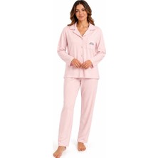Zeyland Gömlek Yaka Önden Düğmeli Uzun Kol Kadın Pijama Takım 135