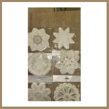 Bezos 6 Lı Dantel Kahve Sunumluğu 15X15 cm Asorti Desenli Şık Bardak Altlığı 22