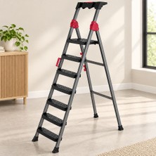 Royaleks 6+1 Basamaklı Metal Merdiven 150 kg Taşıma