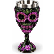 Royaleks Day Of The Dead Şeker Kuru Kafa Tasarımlı 3D Çelik Kadeh Bardak ALK6513