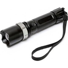 Royaleks KM-110 Profesyonel Şarjlı El Feneri Ledli+Flashlight+Zoom Özellikli  Atlı 6 Parça Full Set