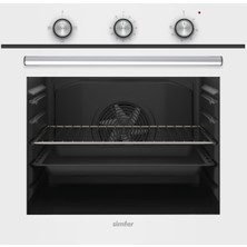 Simfer SB8202 Diamond 4 Programlı Beyaz Cam Power Turbo Ankastre Fırın