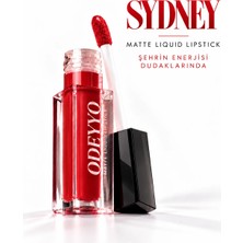 Odeyyo Mat Likit Ruj – Sydney Kırmızı, Flawless Matlık, Kalıcı Etki, Bulaşmayan Formül, Modern Mat Bitiş, Matte Liquid Lipstick