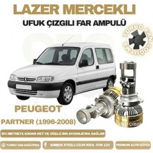 OtoÇizgi Peugeot Partner 1996 - 2008 Mercek LED Ufuk Çizgili Far Ampulü LED Şimşek Etkili