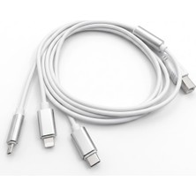 Apera 3'ü 1 Arada USB Tip-B Midi Yazıcı Kablosu 1.5 Metre Type-C Micro Ios Uyumlu Enstrüman Veri Aktarımı CR91