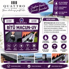 Quattro Home Bitü Macun-Uv Bitüm Kauçuk Esaslı Su Yalıtım Macunu 5 kg  – Uv Dayanımlı, Elastik, Teras Çatı ve Temel Izolasyonu