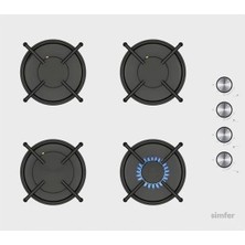 Simfer 3048 Klasik Beyaz Ankastre Set Üstü Cam Ocak
