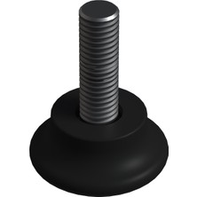 CATEKSSS M8X25 Düz Bingo Ayak, Pingo Ayak Çap:30 mm Siyah - 6’lı Paket