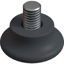 CATEKSSS M8X15 Düz Bingo Ayak, Pingo Ayak Çap:30 mm Gri - 45’li Paket