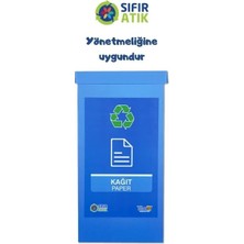Temel Geri Dönüşüm Kutusu  Sıfır Atık Kutusu Mavi Kağıt