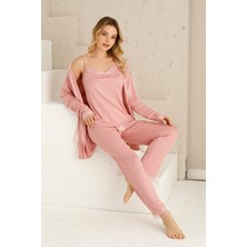 Sabahlıklı Dantel Detaylı Pegasus Kadın Pijama Takımı-Çeyizlik Takım- Geniş Beden Aralığ�