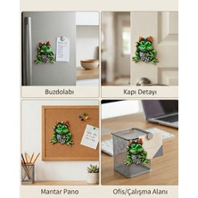 Piramigo Taşlı Şans ve Bereket Kurbağası Magnet Ev ve Ofis Için Mistik Dekoratif Magnet 4x4 cm