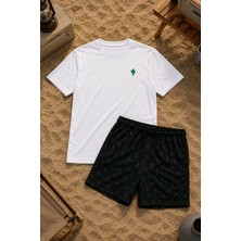  Sportif %100 Pamuk Şortlu Erkek Pijama Takımı