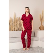  Kısa Kollu Milan Gömlek Pijama Takımı- Genç Anne Serisi