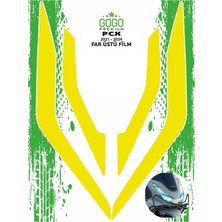 Gogo Premium Honda Pcx 2021 - 2024 Uyumlu Far Üstü Film Flo Sarı