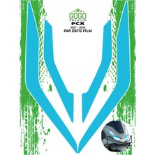 Gogo Premium Honda Pcx 2021 - 2024 Uyumlu Far Üstü Film Mavi