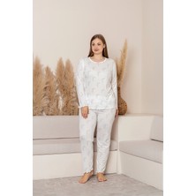 Uzun Kollu Büyük Beden Kadın Pijama Takımı- Çiçek Desenli Pijama - Pinterest Basic Kadın  Pi