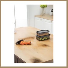 Bezos Oval 3 Parça Hava Almaz Sızdırmaz Saklama Kabı Seti Füme (300/500/800 Ml) 22