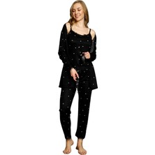 Sabahlıklı Dantel Detaylı Pegasus Kadın Pijama Takımı-Çeyizlik Takım- Geniş Beden Aralığ�
