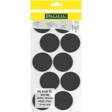 CATEKSSS Pacific Yuvarlak Yapışkanlı Sandalye Koltuk Mobilya Ayak Keçesi Felt 45 mm Siyah - 48’li Paket