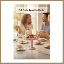Bezos Soft Pembe Akrilik Ayaklı Kurabiyelik & Kapaklı Sunum Standı - 2 Parça 22