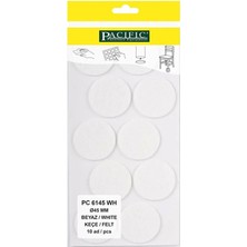 CATEKSSS Pacific Yuvarlak Yapışkanlı Sandalye Koltuk Mobilya Ayak Keçesi Felt 45 mm Beyaz - 45’li Paket