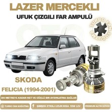 OtoÇizgi Skoda Felicia 1994 - 2001 Mercek LED Ufuk Çizgili Far Ampulü LED Şimşek Etkili