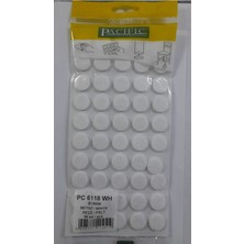 CATEKSSS Pacific Yuvarlak Yapışkanlı Sandalye Koltuk Mobilya Ayak Keçesi Felt 18 mm Beyaz - 6’lı Paket