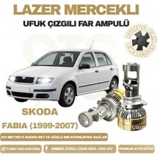 OtoÇizgi Skoda Fabia 1999 - 2007 Mercek LED Ufuk Çizgili Far Ampulü LED Şimşek Etkili
