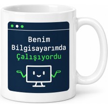 Soi Home Benim Bilgisayarımda Çalışıyordu Tasarımlı Porselen Kupa - Model 399 Soı