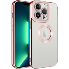 Lopard Apple iPhone 13 Pro Telefon Kılıfı Kamera Korumalı Logo Gösteren Kapak Rose Gold Ultra Ince Tasarım