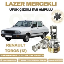OtoÇizgi Renault Toros 1989 - 2000 Mercek LED Ufuk Çizgili Far Ampulü LED Şimşek Etkili