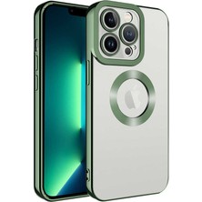 Lopard Apple iPhone 14 Pro Max Telefon Kılıfı Kamera Korumalı Logo Gösteren Kapak Yeşil Ultra Ince Tasarım