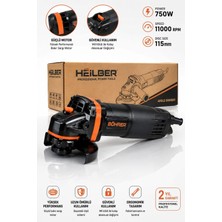 Heilber BA0115363 750W Elektrikli Avuç Taşlama Makinesi – 115 mm Disk, 11.000 Devir, Mil Kilitli, Bakır Sargılı Profesyonel Köşe Taşlama
