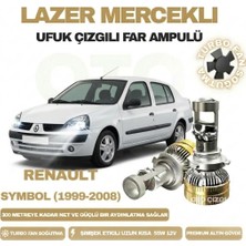 OtoÇizgi Renault Symbol 1999 - 2008 Mercek LED Ufuk Çizgili Far Ampulü LED Şimşek Etkili