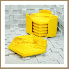Bezos 3D Baskı Super Fidget Coaster Seti - Altıgen Desenli Bardak Altlığı ve Tutucu-Sarı 22