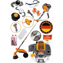 Böhrer Alman Orange Profesyonel 12 Hp /hyan Tipi Benzinli Ot Çalı Çim Biçme Makinesi Tırpanı Eldiven