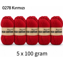Oxford İplik 5'li Paket Eco Cotton 100GR-200M NO:0278 Kırmızı