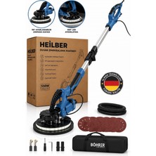 Heilber BA0115360 550W Teleskopik Duvar ve Tavan Zımparalama Makinesi – 360° LED Aydınlatmalı, Toz Emme Sistemli, 90° Ayarlanabilir Başlık,  Set