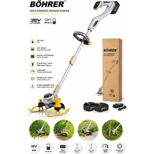 Böhrer BA011346 Çift Akülü 36V 4 Amper Dijital Göstergeli Kömürsüz Profesyonel Çim Biçme Makinesi